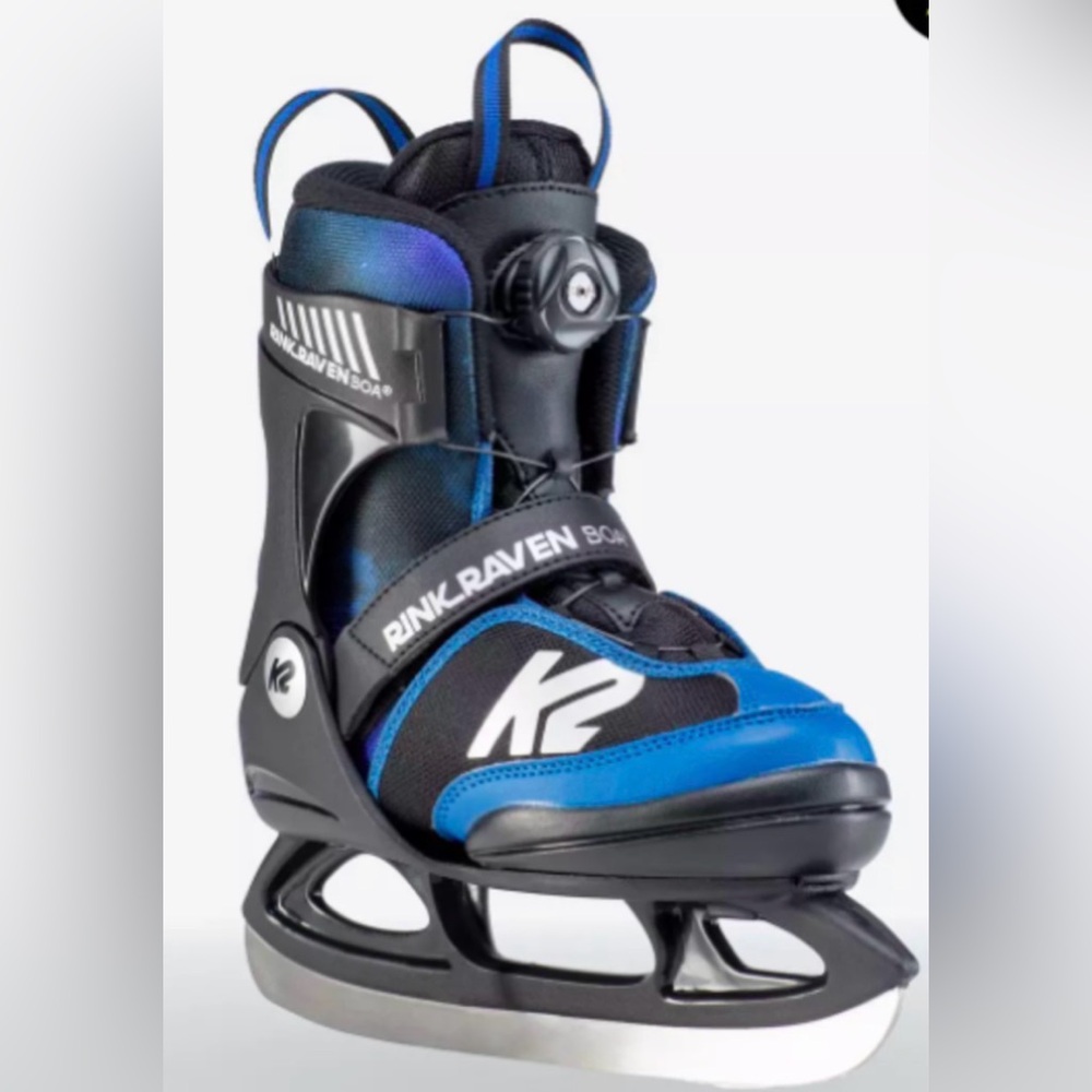 Kids K2 Rink Raven Boa Adjustable Junior Ice Skates